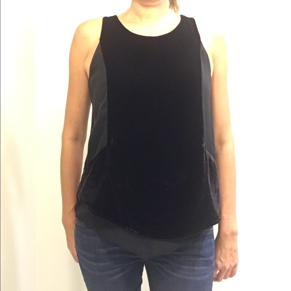 Rebecca Minkoff Velvet Detailed Black Top